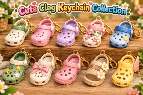Cute-Clog-Keychain-Collection-Designs-160263956 Cute Clog Keychain Collection Designs 160263956 - Imagem 1