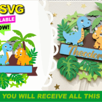 Dinosaur Shaker Cake Topper 3D 157966049