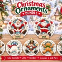 Double Sided Christmas Ornament Bundle 158209729
