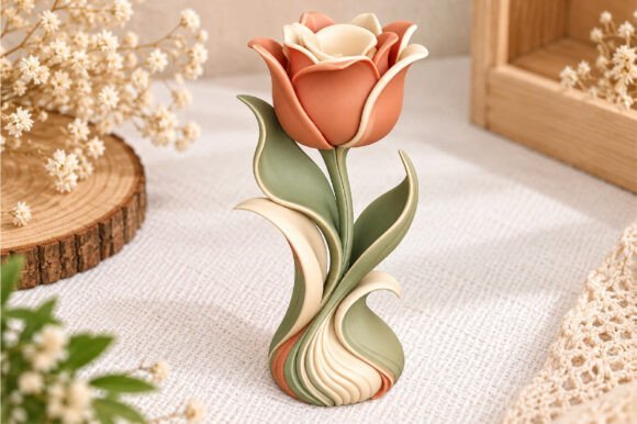 Elegant-Tulip-Flower-Sculpture-3D-161106374 Elegant Tulip Flower Sculpture 3D 161106374 - Imagem 1