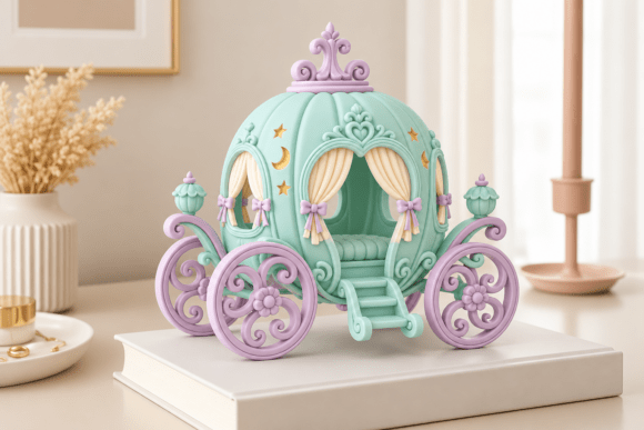 Fairytale-Princess-Carriage-STL-Model-159587258 Fairytale Princess Carriage Stl Model 159587258 - Imagem 1