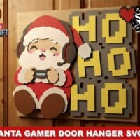 Gamer Santa Christmas Door Hanger 160798149