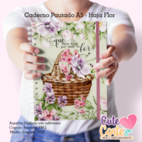 Bloquinho A6 Haja Flor Caderno Pautado A5 +