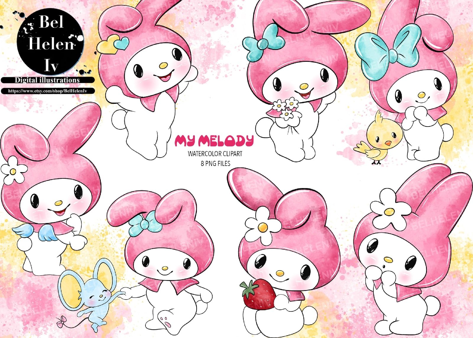 Hello-Kitty-rosa-cute-1 Kit Digital Hello Kitty Rosa Cute - Imagem 1