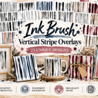 Ink Brush Vertical Stripe Overlays 159956715