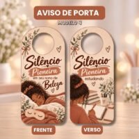 Kit Digital Aviso de Porta Coleção Silêncio Pioneira