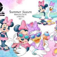 Kit Digital Minnie Summer Aquarela