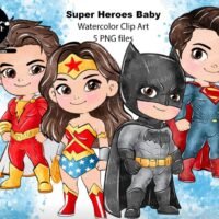 Kit Digital Super Heróis Baby