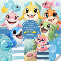 Kit Digital Baby Shark Festa Infantil 8247