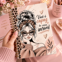 Kit Digital Caderno de Anotações Mulher Incrível