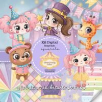Kit Digital Circo Candy Color Festa Infantil 8473