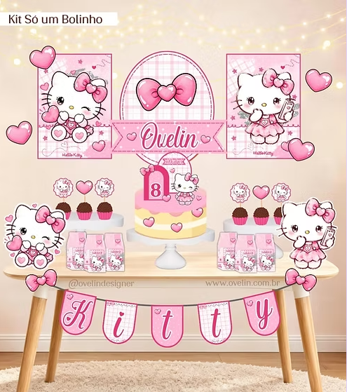 Kit-Digital-Festa-So-um-Bolinho-Hello-Kitty-Rosa-8361 Kit Digital Festa Só Um Bolinho Hello Kitty Rosa - Imagem 1