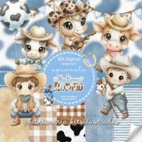 Kit Digital Meu Primeiro Rodeio Azul Festa Infantil