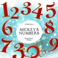 Kit Digital Mickey Mouse 002 Mickeynúmeros Clipart PNG