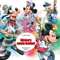 Kit Digital Mickey Mouse 007 Festival de Música Clipart PNG