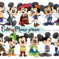 Kit Digital Mickey Mouse Príncipe Kawaii Clipart PNG 001