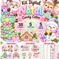 Kit Digital Natal Candy Color