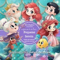 Kit Digital Pequena Sereia Festa Infantil