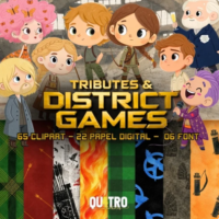 Kit Digital Tributes & District Games • Hunger Games – Cliparts, Papéis Digitais e Fontes