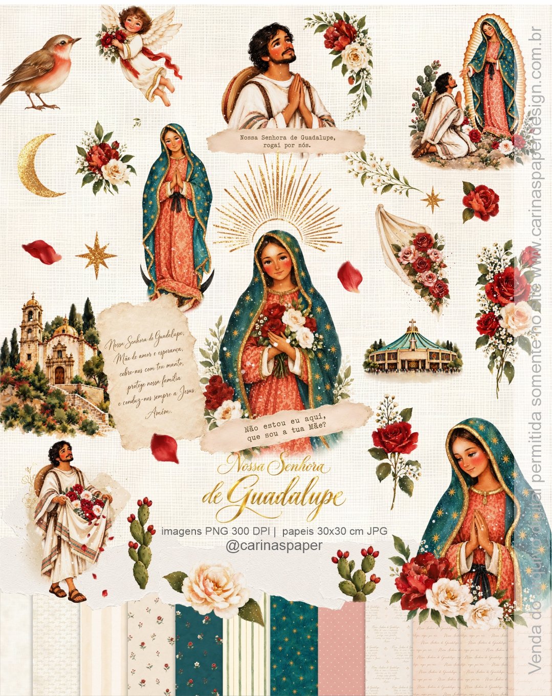 Kit-Ilustracoes-Nossa-Senhora-de-Guadalupe-2 Nossa Senhora Kit Ilustrações de Guadalupe 2 - Imagem 1