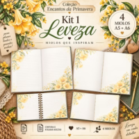 Leveza Kit 1 Miolos 4 A5+a6 Girassol Col Encantos da Primavera