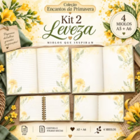 Leveza Kit 2 Miolos 4 A5+a6 Girassol Col Encantos da Primavera