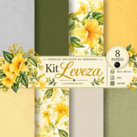 Leveza Kit 8 Papeis 30,5x30,5 Col Encantos da Primavera