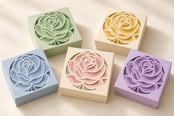 Layered-Rose-Box-Template-SVG-160540149 Layered Rose Box Template SVG 160540149 - Imagem 1