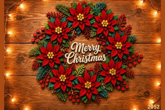 Merry-Christmas-Poinsettia-Wreath-2052-156124571 Merry Christmas Poinsettia Wreath 2052 156124571 - Imagem 1