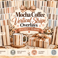 Mocha Coffee Vertical Stripe 159917803