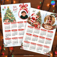 Moldura Calendario Infantil de Natal com Foto Canva