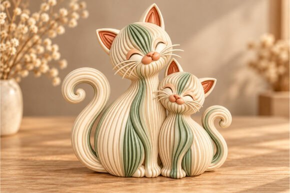 Mother-and-Baby-Cat-Sculpture-161106972 Mother And Baby Cat Sculpture 161106972 - Imagem 1