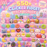 Pacote de Arquivos Stl para Brinquedos Anti Stress Clicker Mais de 550 Modelos Arquivos para Impressão 3D