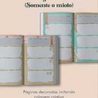 Planner Vintage Verde Água e Sem Data Costura