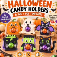 Porta Pirulitos de Halloween em Svg, para D