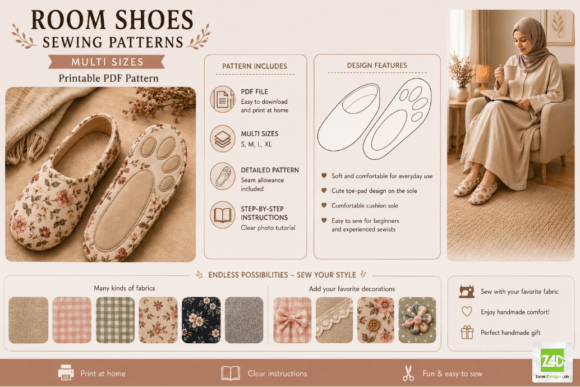 Room-Shoes-Sewing-Pattern-155946114 Room Shoes Sewing Pattern 155946114 - Imagem 1