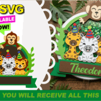 Safari Shaker Cake Topper 3D 146618642
