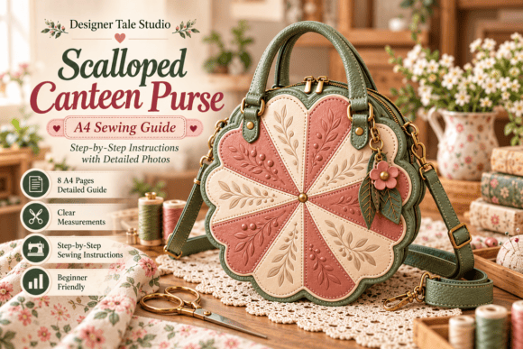 Scalloped-Canteen-Purse-Sewing-Pattern-161142241 Scalloped Canteen Purse Sewing Pattern 161142241 - Imagem 1