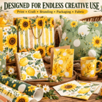 Sunflower Lemon Floral Pattern 158582025