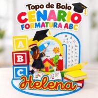 Topo de bolo Cenário Formatura Abc