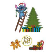 Arquivo de Corte Topo de Bolo 12027 Stitch Natal