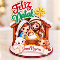 Arquivo de Corte Topo de Bolo 17055 Cenário 360 Feliz Natal Cristão 12