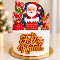 Arquivo de Corte Topo de Bolo 40812 Ho Ho Ho Feliz Natal 15