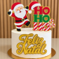 Arquivo de Corte Topo de Bolo 91217 Ho Ho Ho Feliz Natal 10