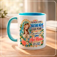 Nossa Senhora Arte para Caneca Não Sei Nem O Que Pedir