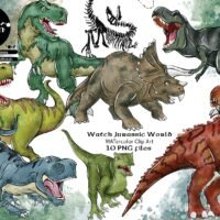 Kit Digital Dinossauro Aquarela