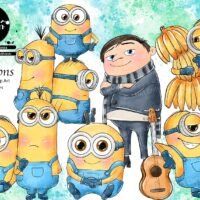 Kit Digital Minions Watercolor